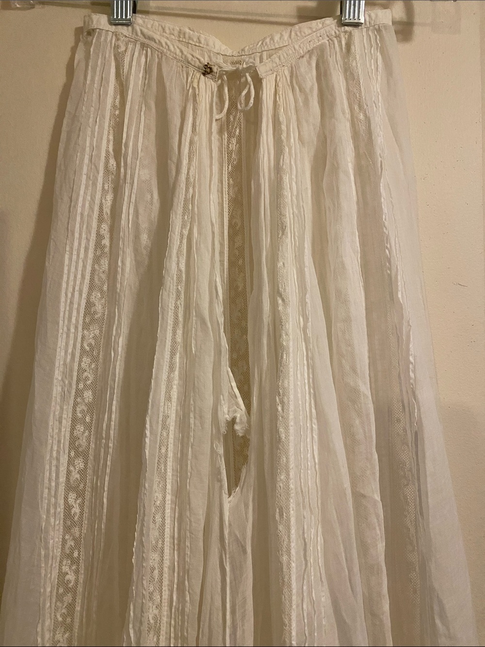 Vintage Handmade White High Low Prairie Maxi Skirt XXS Cottagecore - Picture 9 of 16